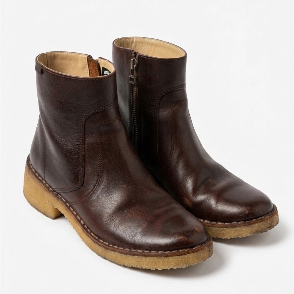 Roots Women's Dark Brown Side-Zip Leather Boots, Size 7 - Picture 1 of 12